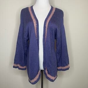 Classic Cottage Blue Cardigan Sz Medium
